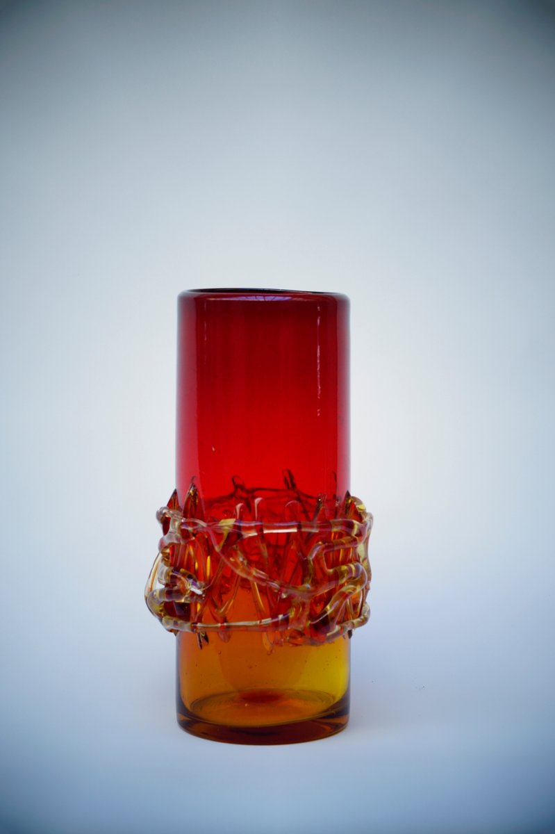 Handmade Polish Glass Vase by Jerzy SłuczanOrkusz for Krakow Glass