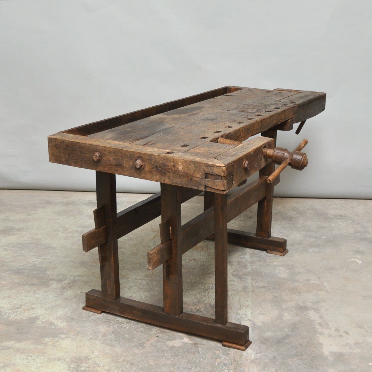 Vintage Hungarian Oak Carpenters Workbench, 1930s for sale 