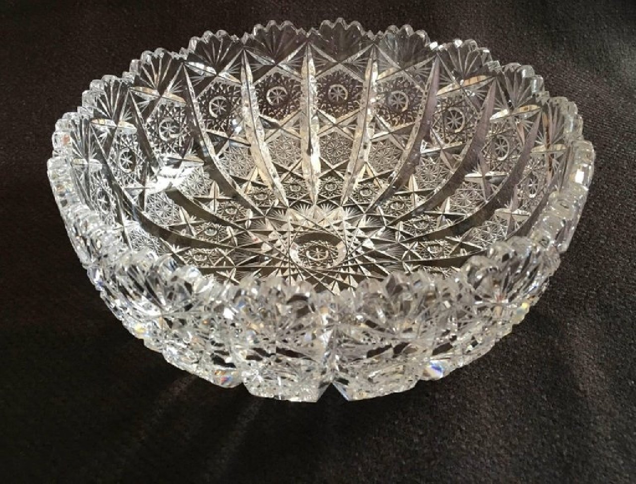 Bohemian Cut Crystal Centrepiece Bowl, 1979 for sale at Pamono