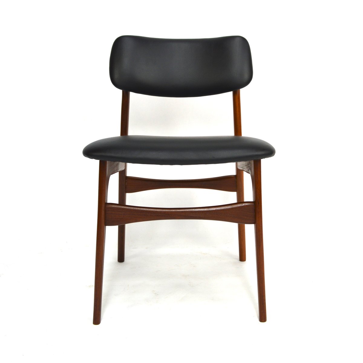 scandinavian teak leather dining chairs 1960s set of 7 1