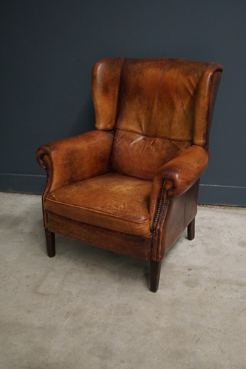 Dutch Vintage Cognac-Colored Leather Club Chair for sale ...