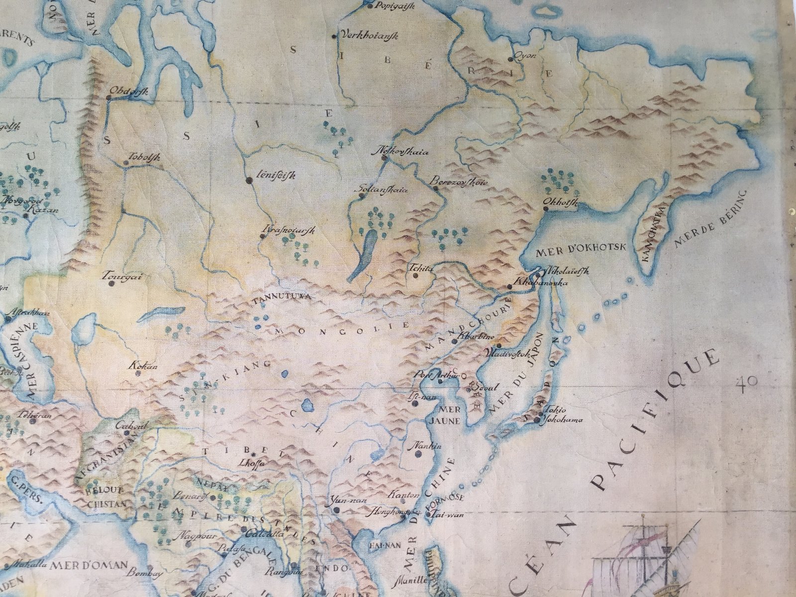 Vintage Large World Map for sale at Pamono
