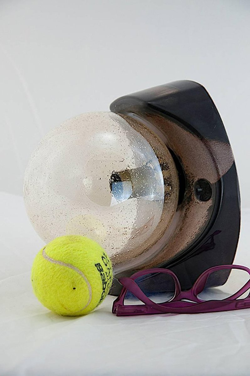 Ceramic & Bubbled Glass Wall Lights, 1970s, Set of 2 for sale at Pamono