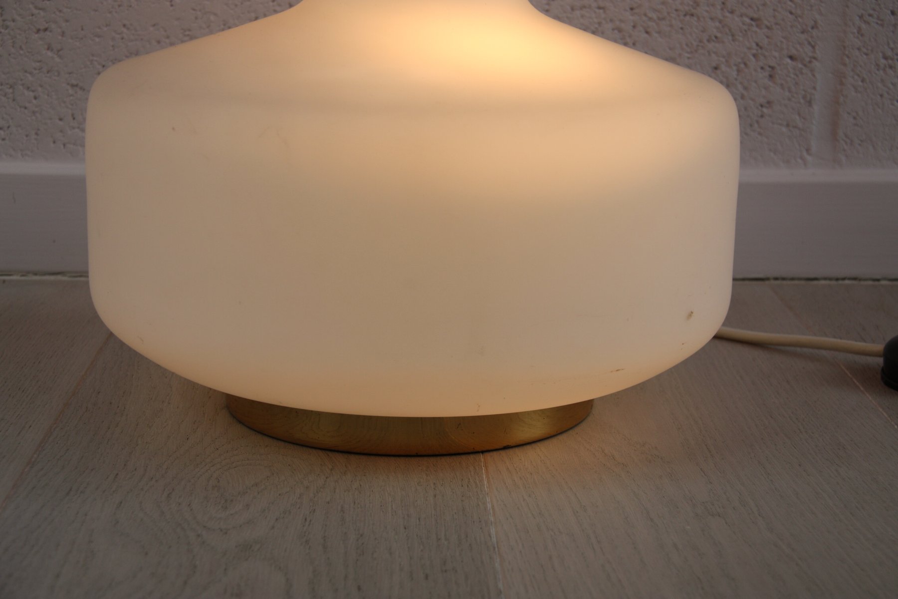 vintage xl floor l in white glass and orange fabric vintage xl floor l in white glass and orange fabric