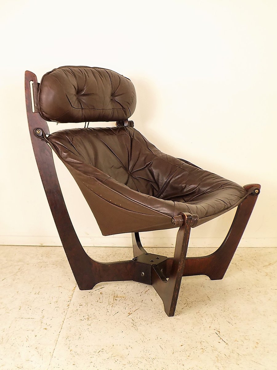 Vintage Luna Lounge Chair by Odd Knutsen for Hjellegjerde for sale at