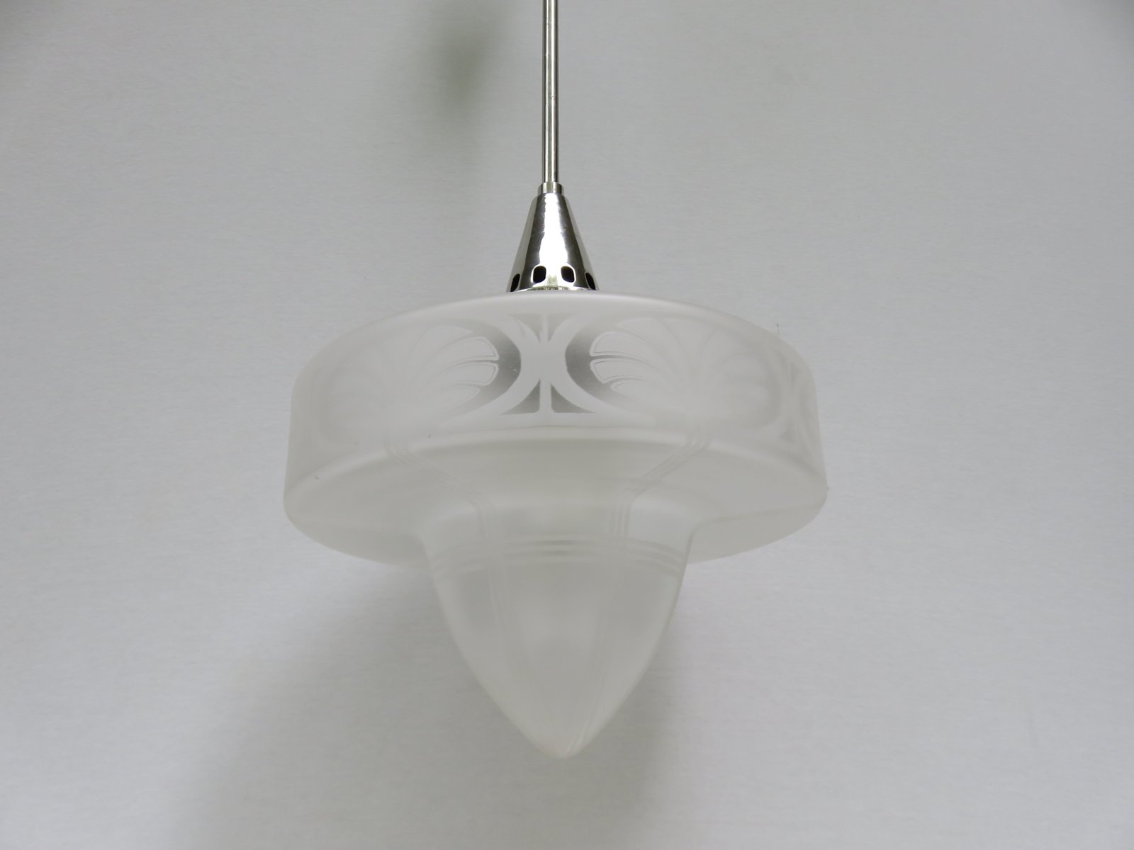 Vintage Art Deco Frosted Glass Ceiling Light for sale at Pamono