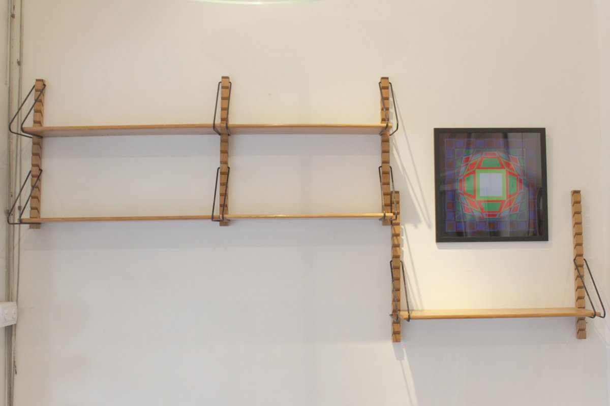 Light Oak Wall Unit, 1960s for sale at Pamono
