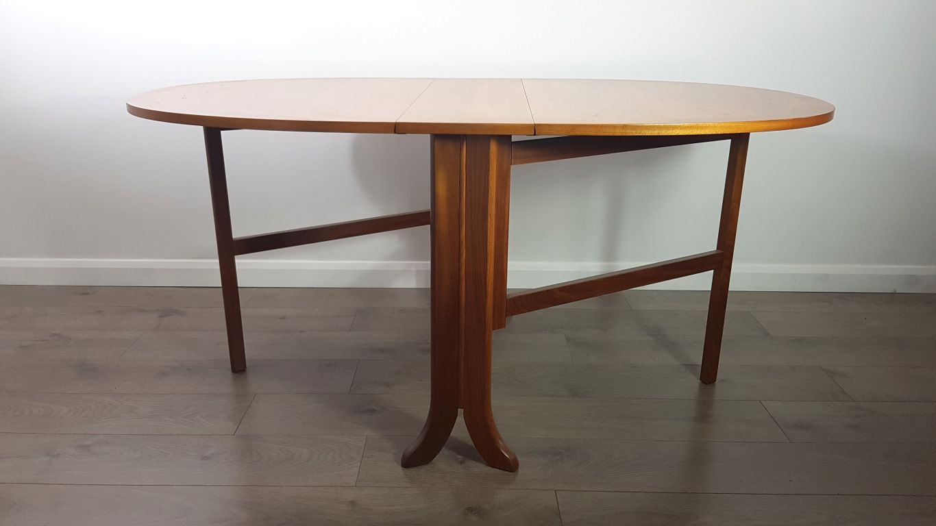 Mid Century Fold Out Teak Dining Table From Nathan 1980s For Mid Century Fold Out Teak Dining Table From Nathan 1980s