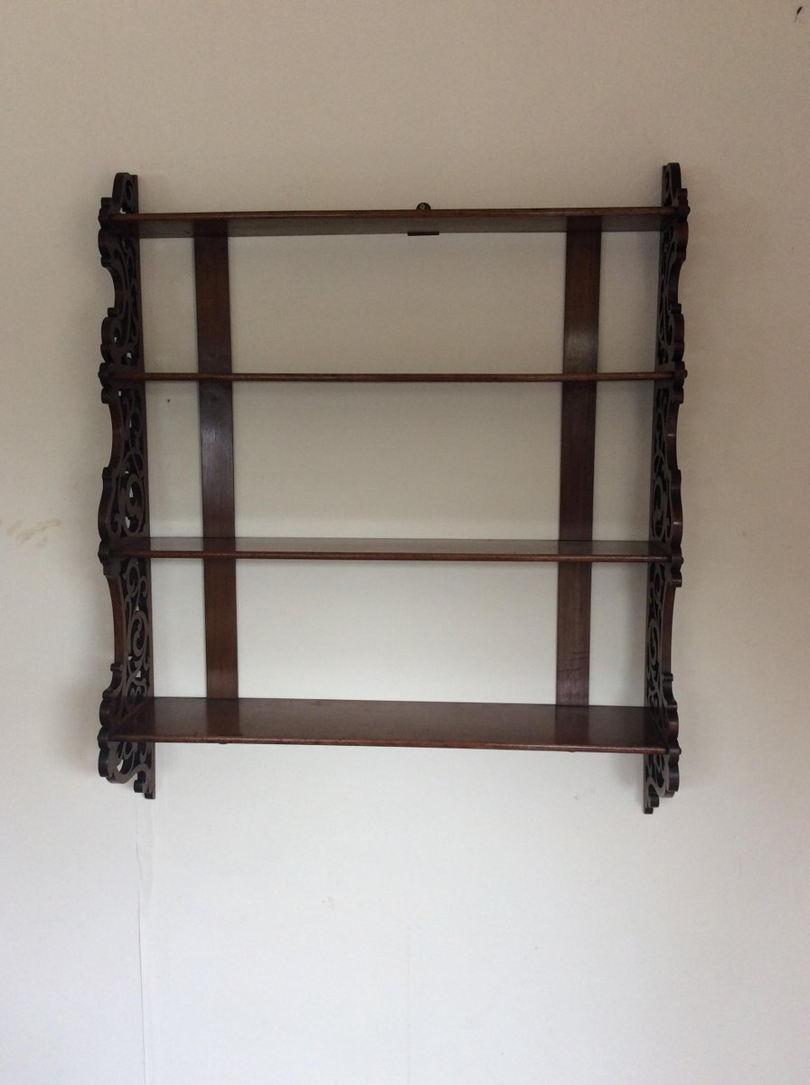 Uncategorized Antique Shelving antique victorian mahogany fretwork wall mounted shelving unit for unit