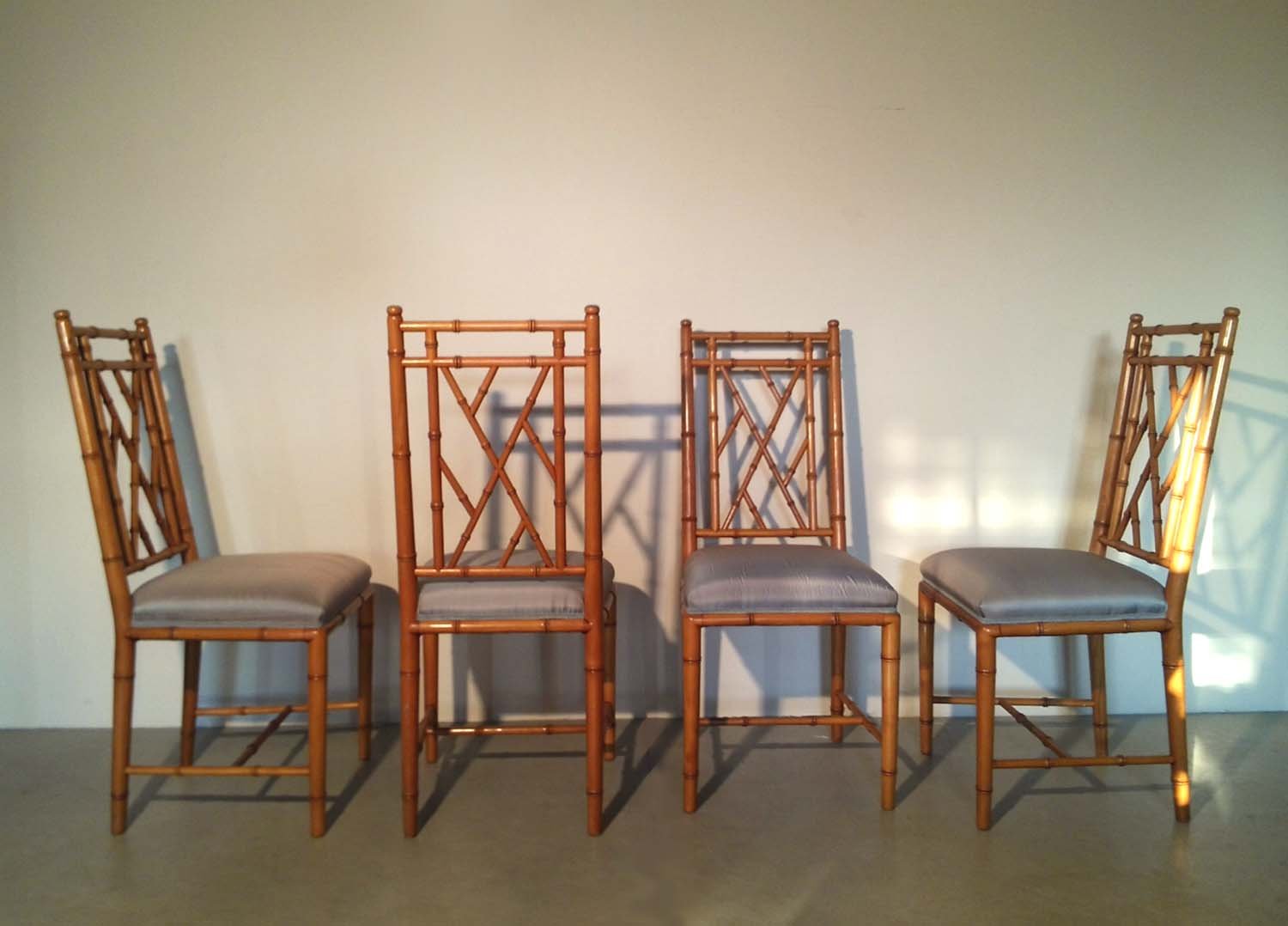 Faux Bamboo Chairs, 1970s, Set of 4 for sale at Pamono
