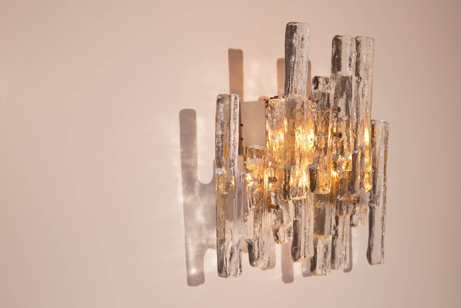 vintage ice glass wall sconce by j t kalmar 5