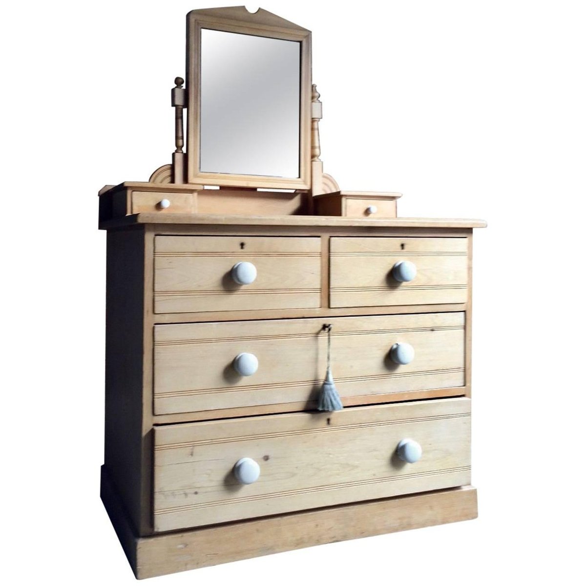 Antique Pine Dresser With Mirror For At Pamono Antique Pine Dresser With Mirror