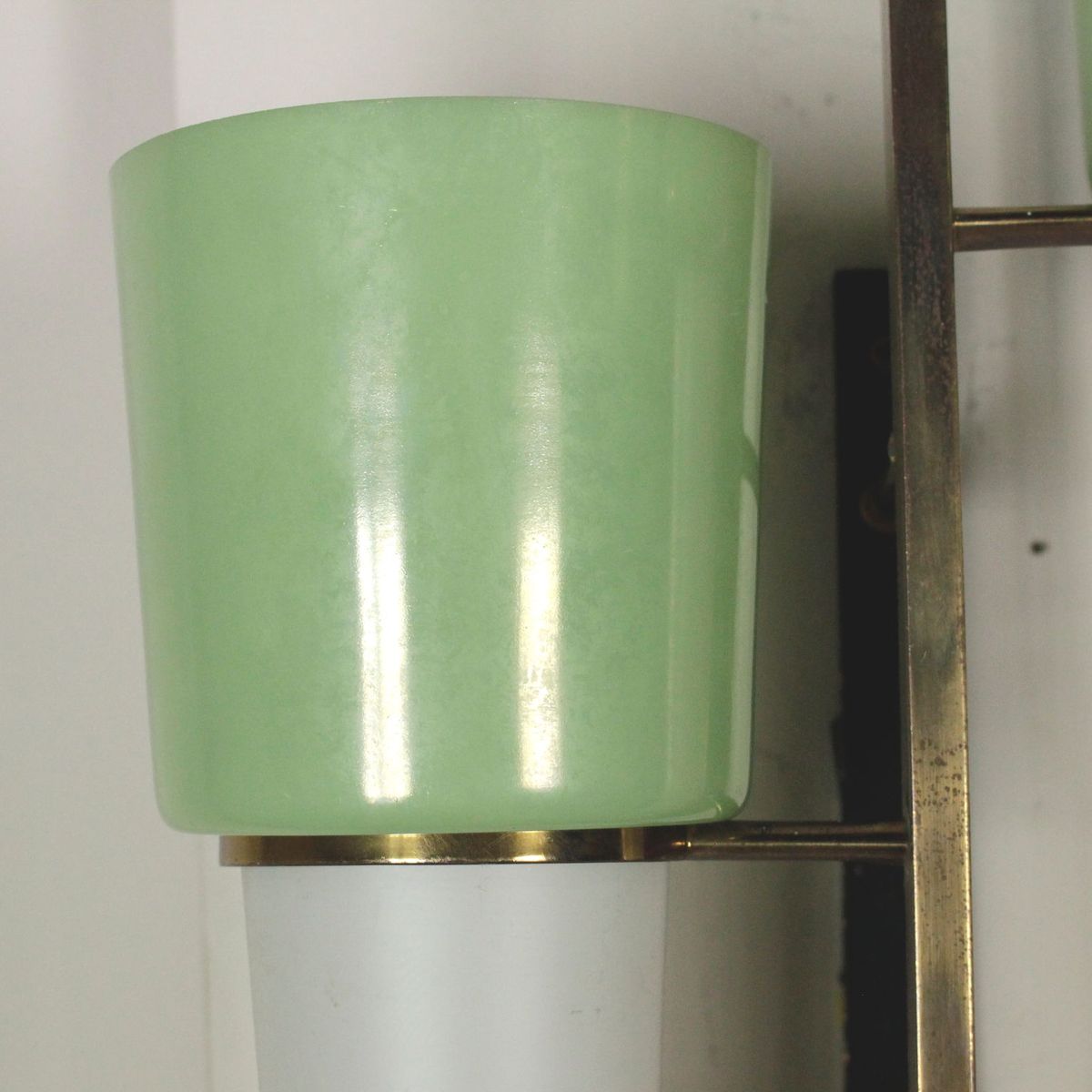 Vintage Metal and Glass Wall Lamp for sale at Pamono
