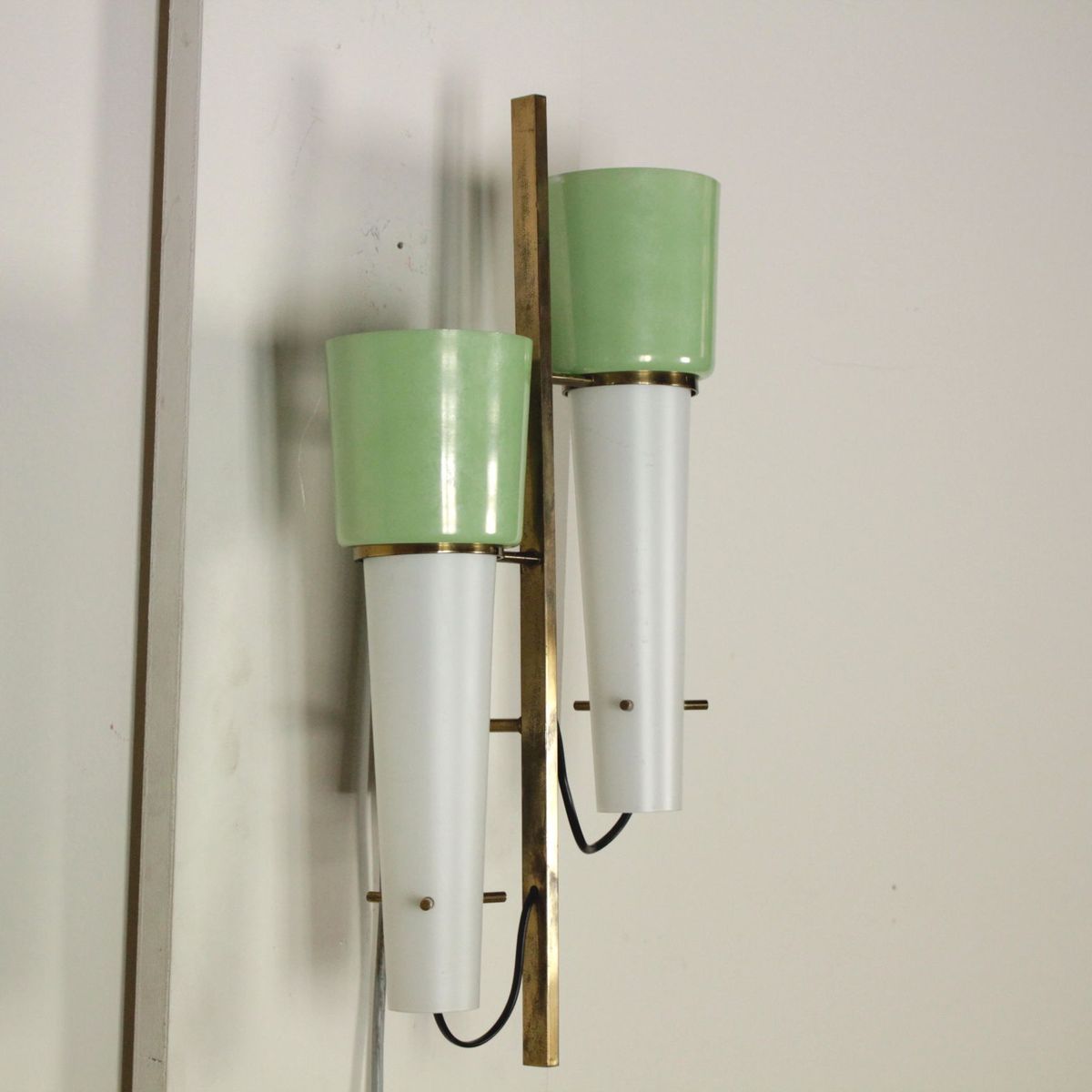 Vintage Metal and Glass Wall Lamp for sale at Pamono