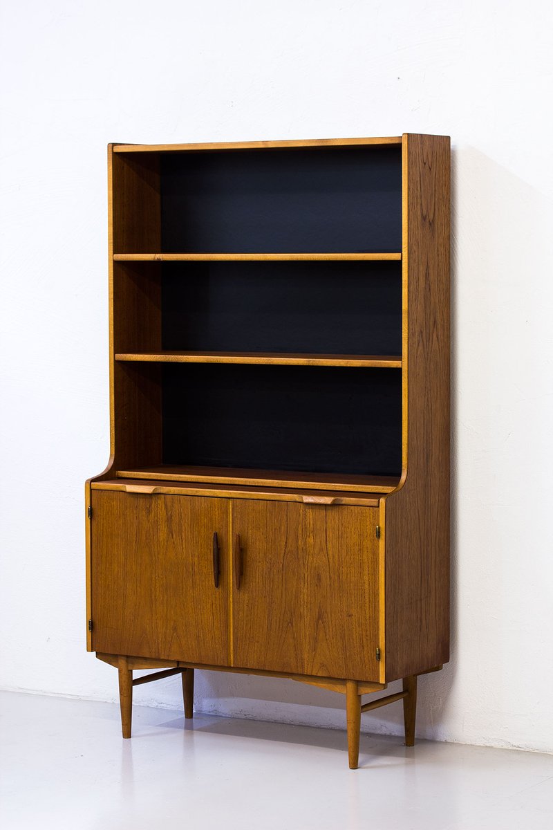 S Teak Glass Bookshelf S Teak Glass Bookshelf