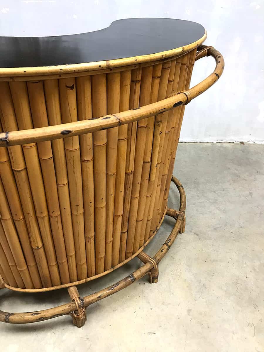 Vintage Bamboo Cocktail Bar for sale at Pamono