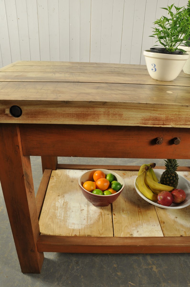 Industrielle vintage eichen kücheninsel bei pamono kaufen