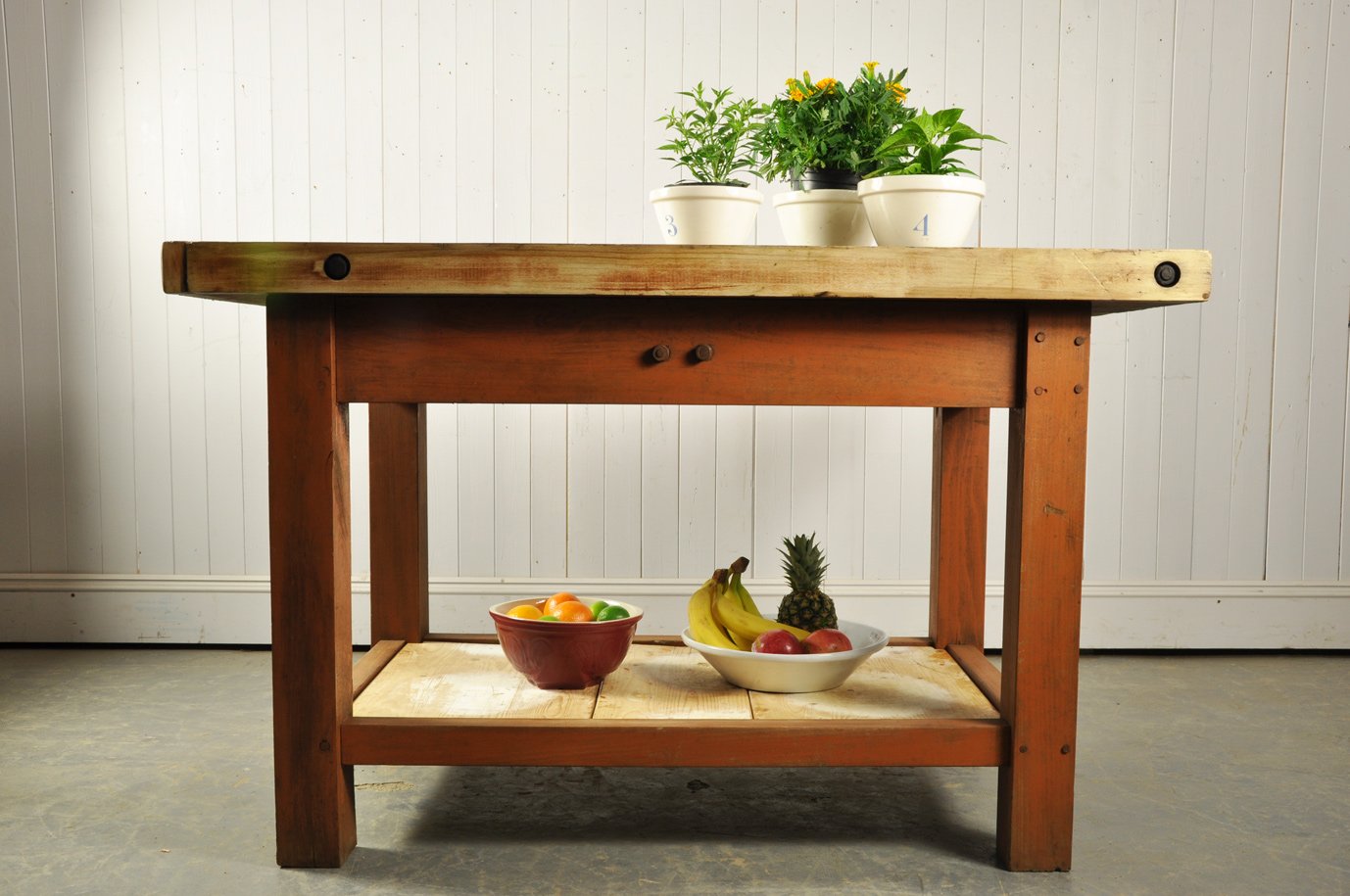 Industrielle vintage eichen kücheninsel bei pamono kaufen
