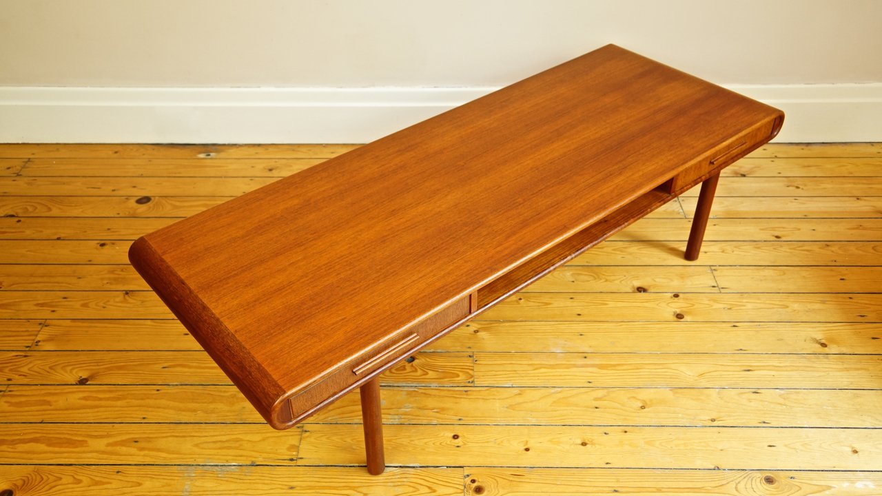 Danish Teak Coffee Table with Drawers from Toften for sale ...