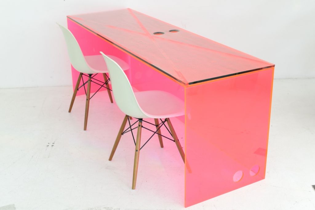 Unique Minimalist Lucite Desk by Luc Vincent for sale at Pamono