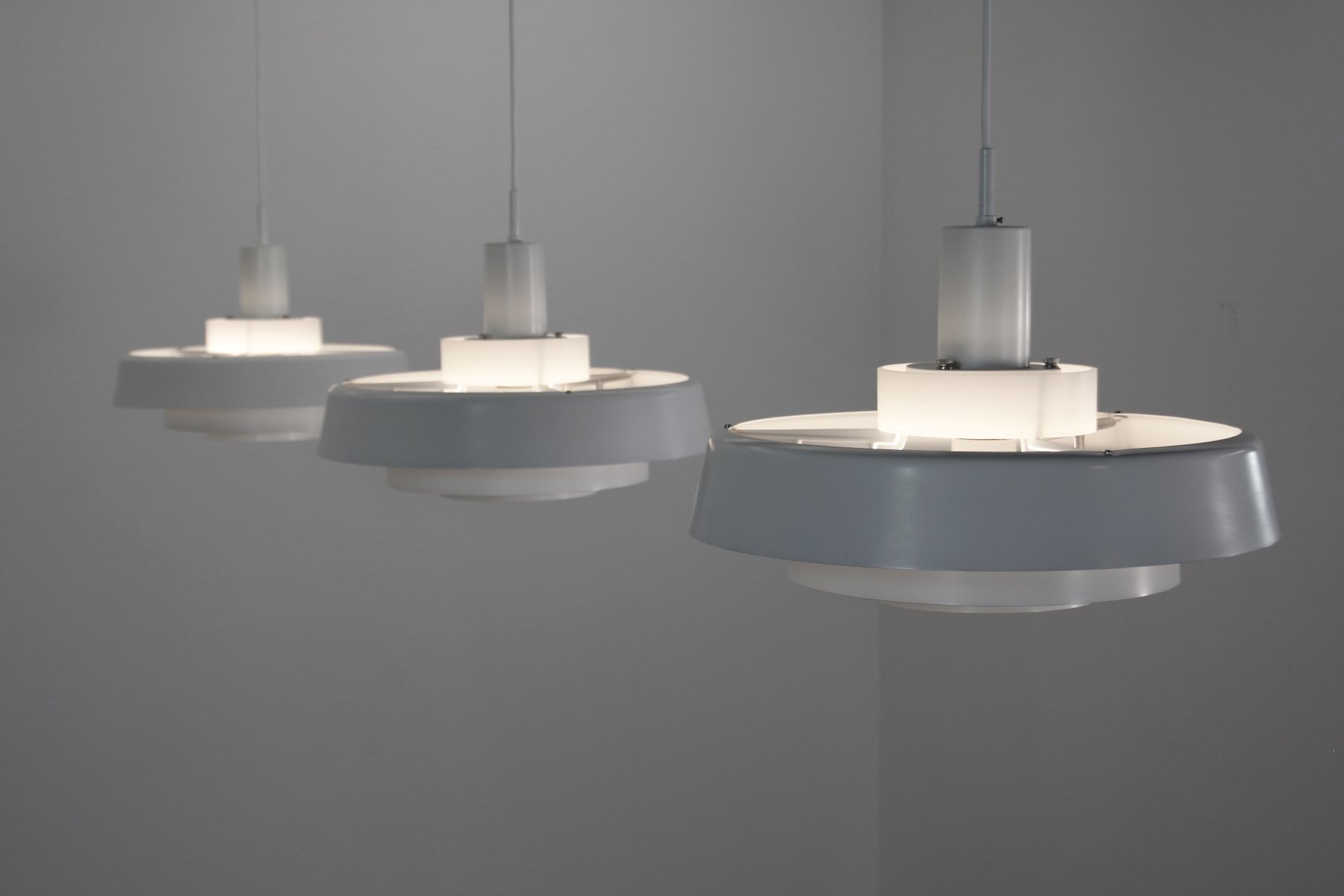 Vintage Danish Pendant Aluminium Light for sale at Pamono