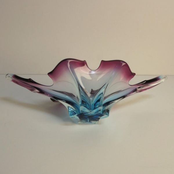 Blue and Dark Purple Murano Glass Bowl for sale at Pamono