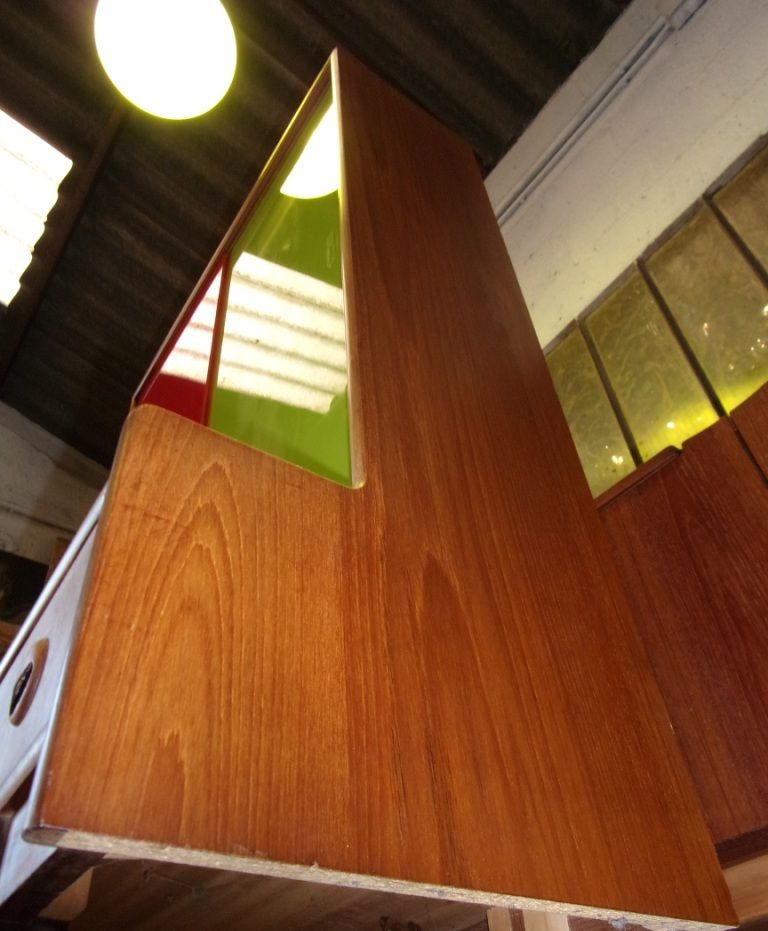 Vintage Display with Red and Green Sliding Doors for sale at Pamono