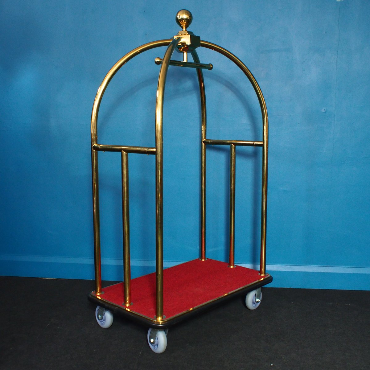 Vintage Brass Hotel Porter's Trolley for sale at Pamono