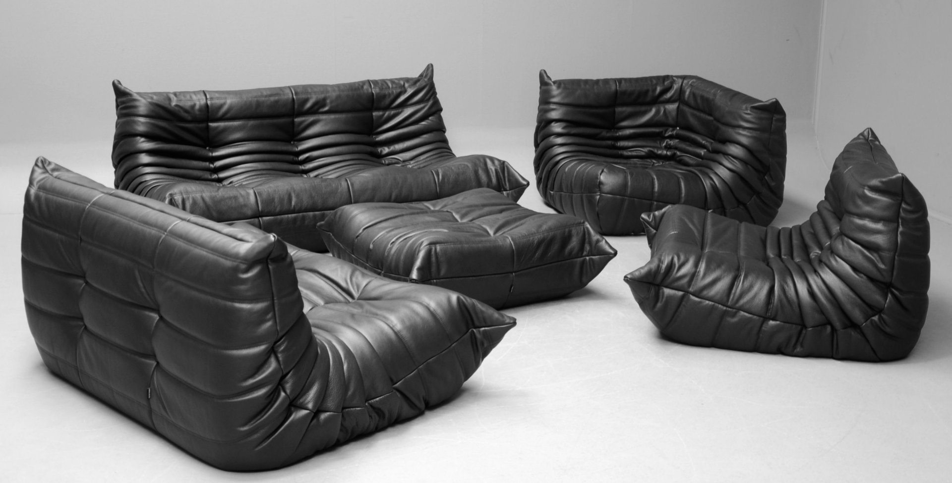  black leather sofa pamono.com