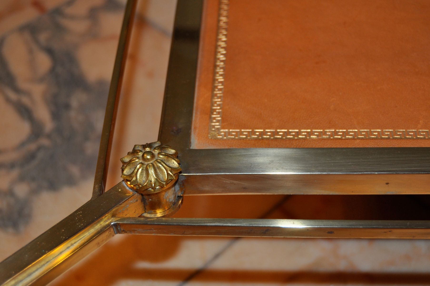 Glass and Brass Coffee Table by Maison Jansen for sale at Pamono