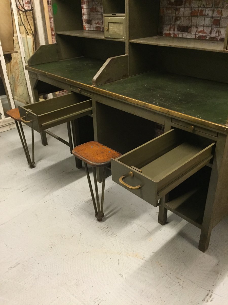 vintage french double sided post office desk 5