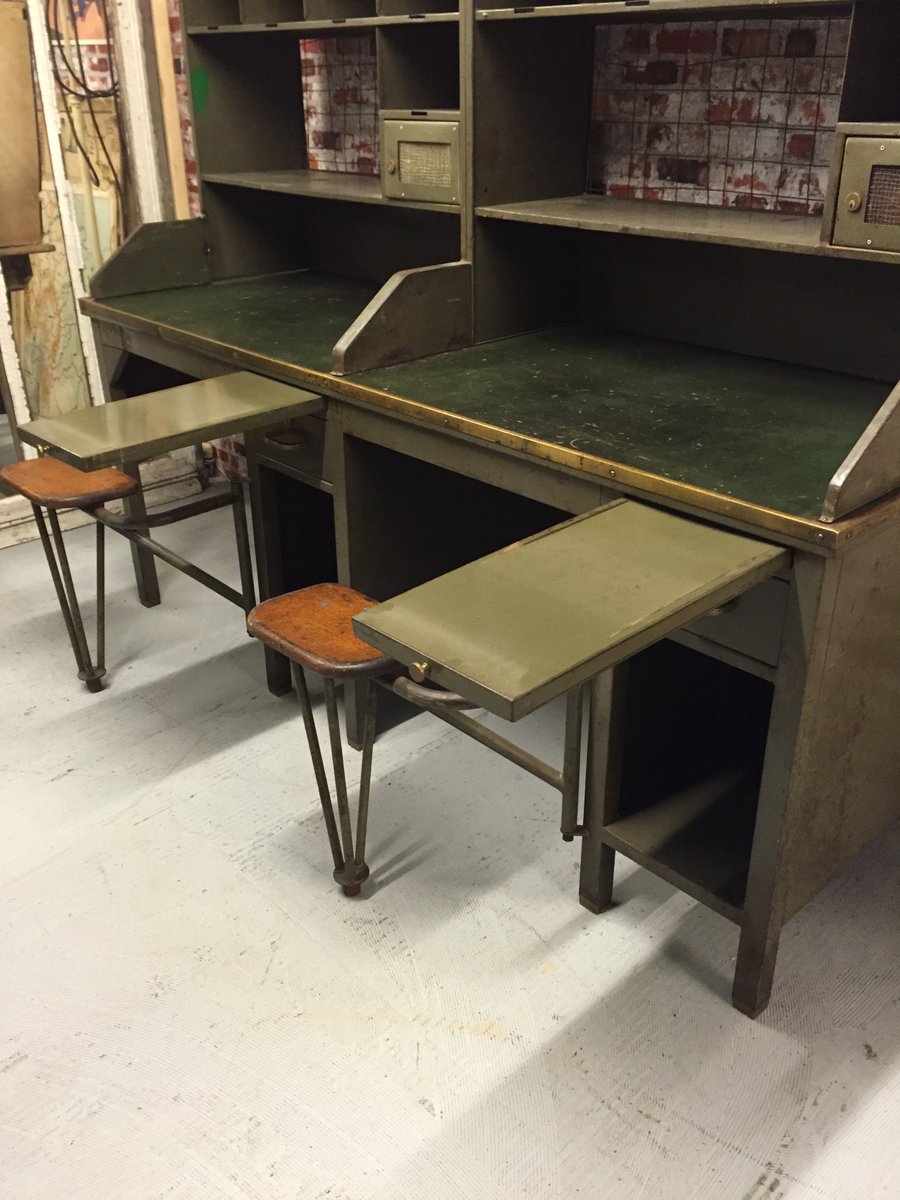 vintage french double sided post office desk 6