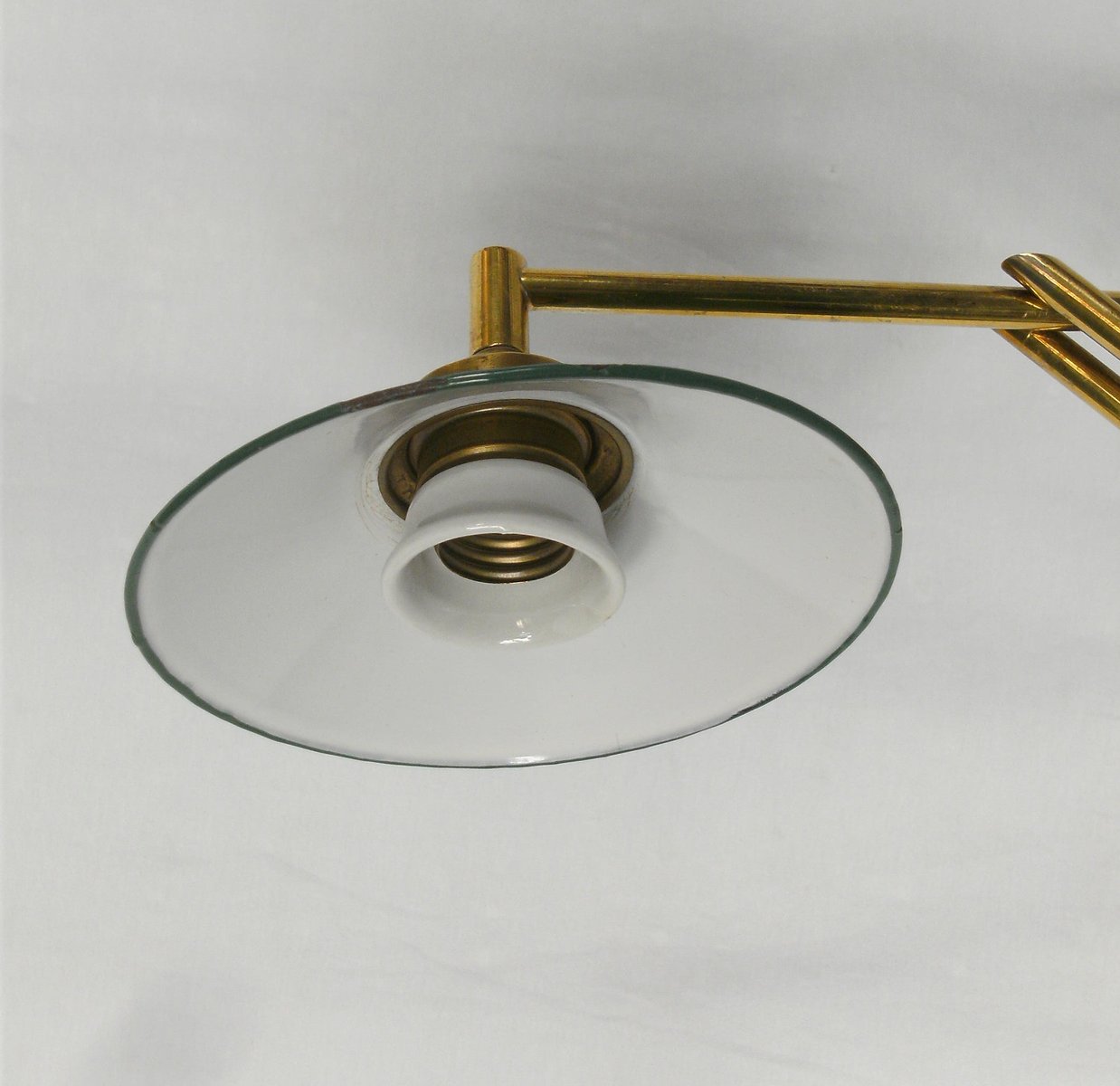 Small Brass & Enamel Wall Lamp for sale at Pamono