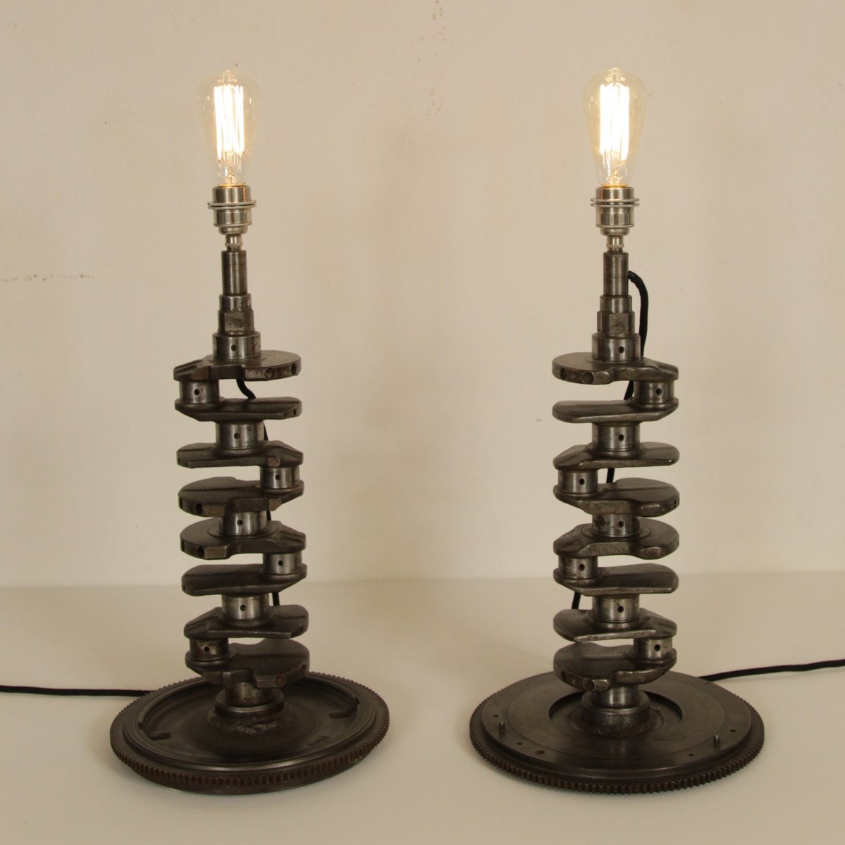French Industrial Crankshaft Table Lamps, Set of 2 for sale at Pamono
