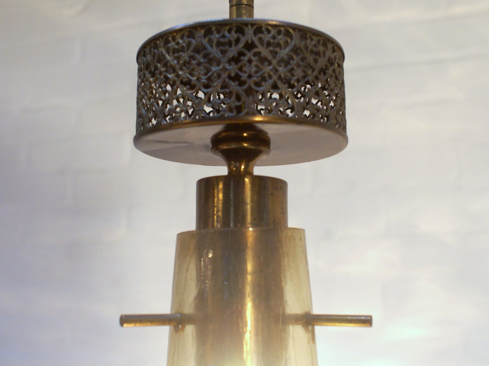 Vintage German Broken Glass Lamp for sale at Pamono