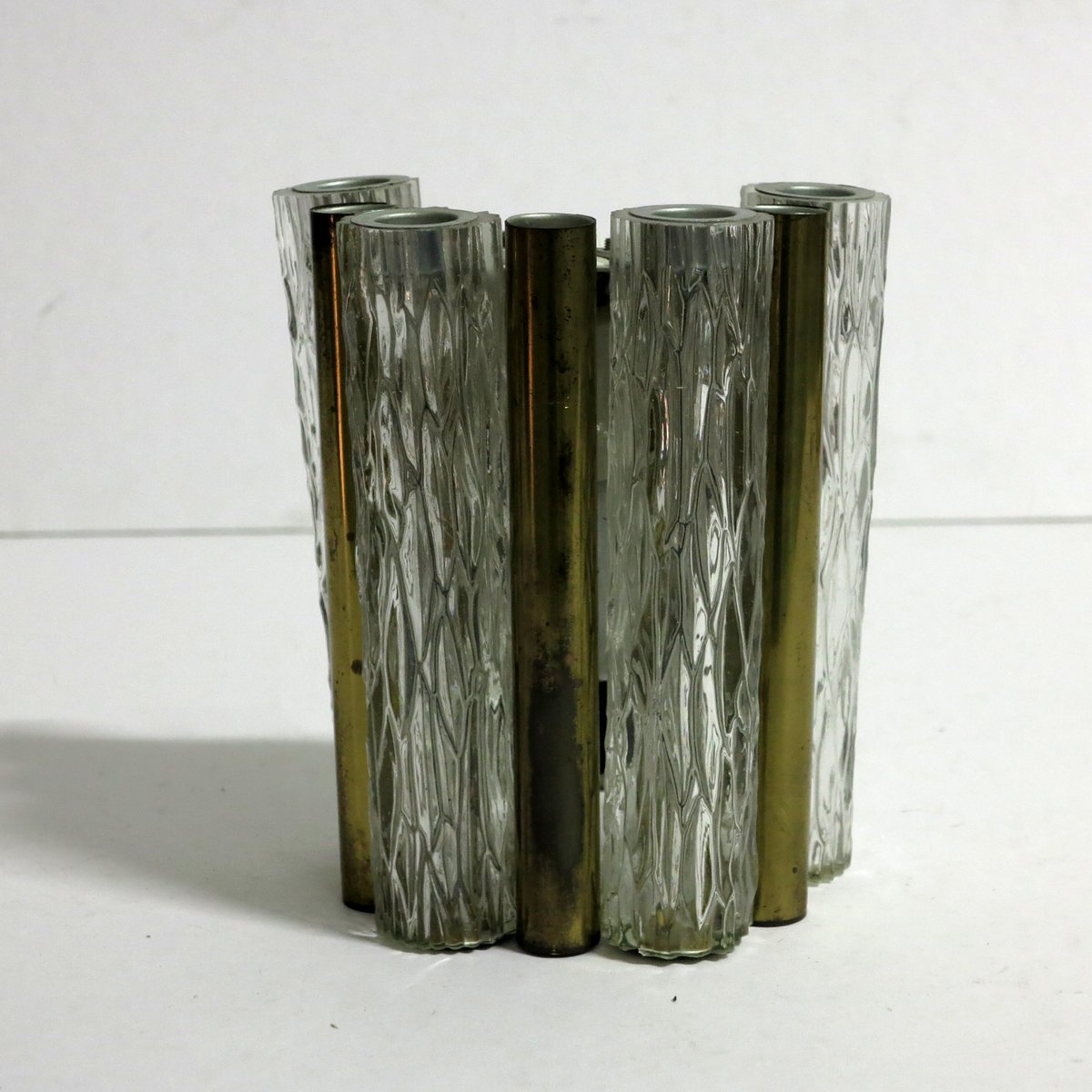 Brass and Glass Wall Lamp from Kaiser Leuchten, 1960s for sale at Pamono