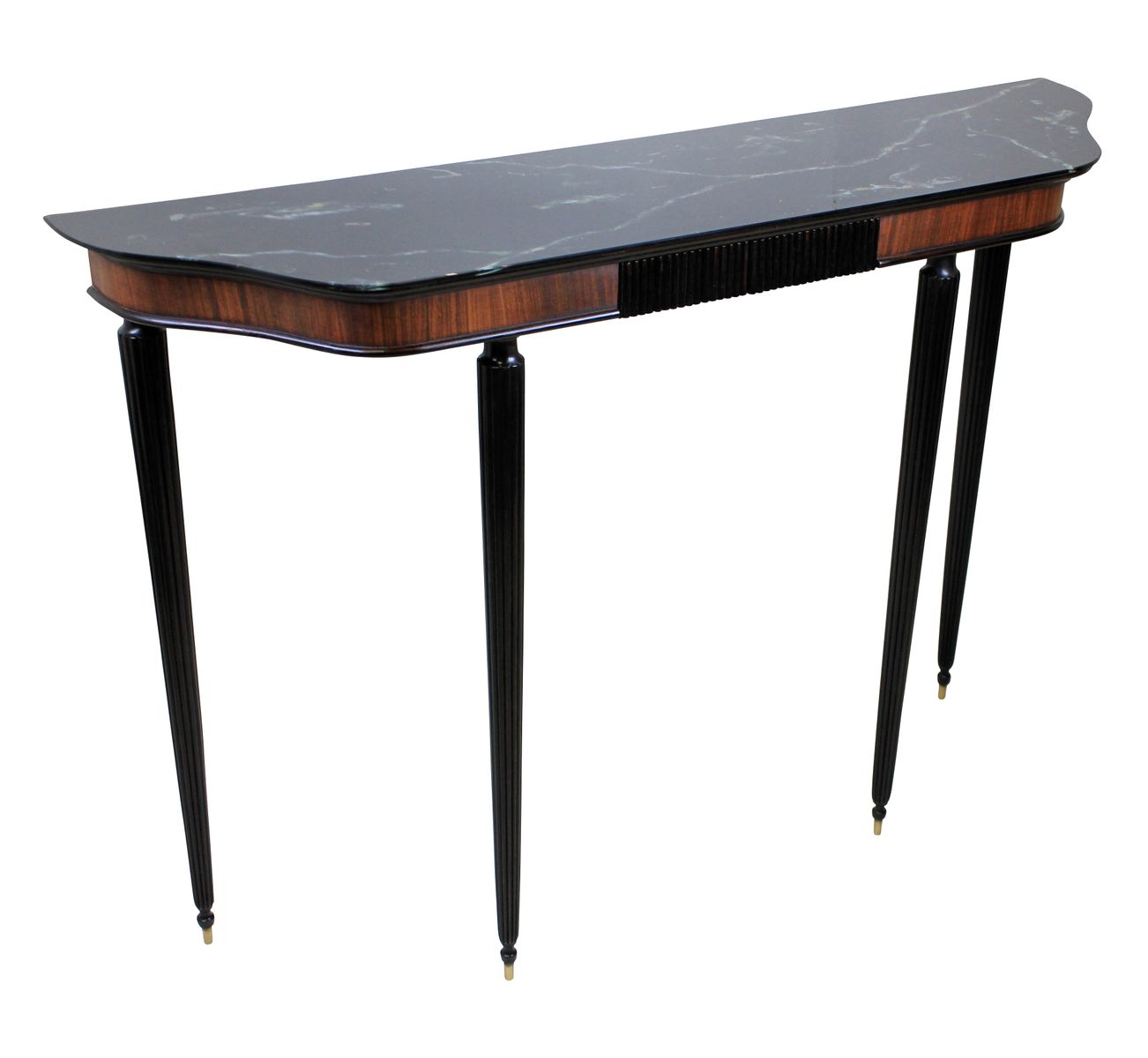 Italienischer palisander und glas konsolentisch mit geriffelten ...