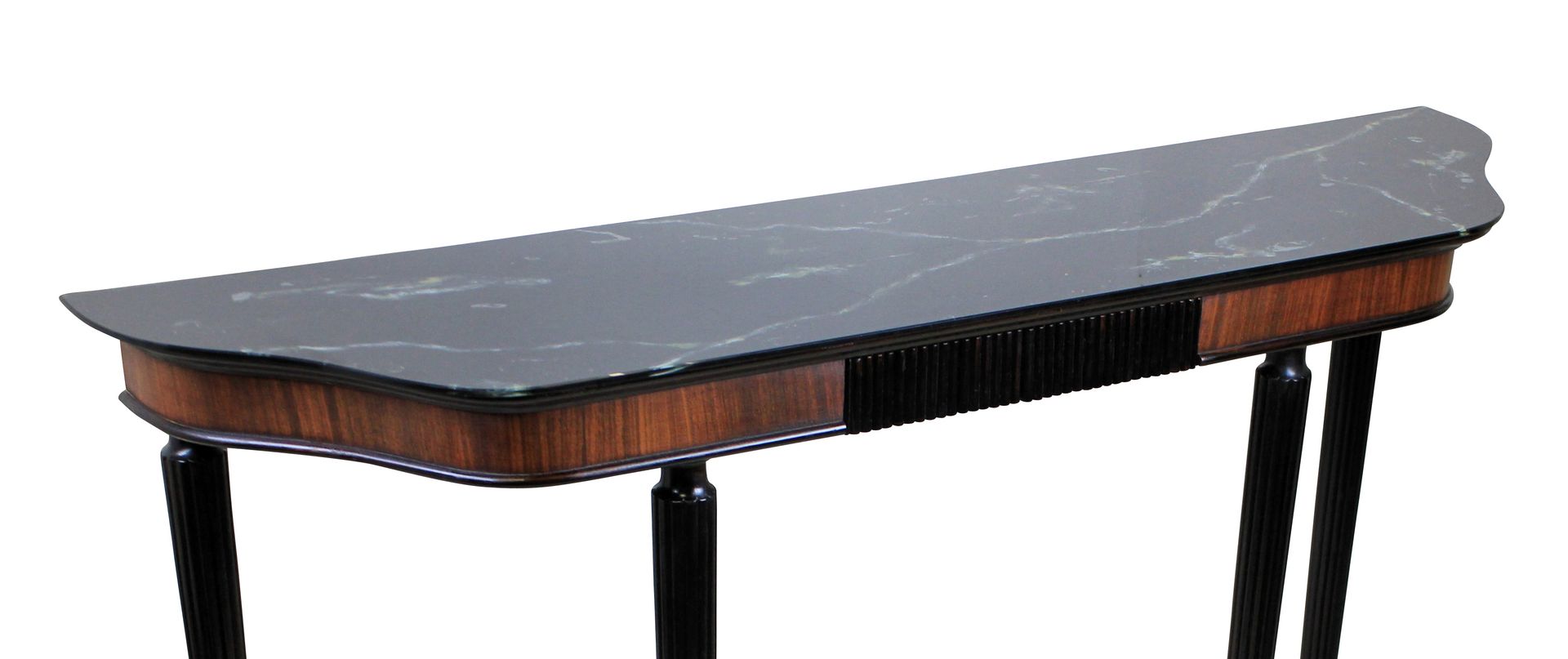 Italienischer palisander und glas konsolentisch mit geriffelten ...
