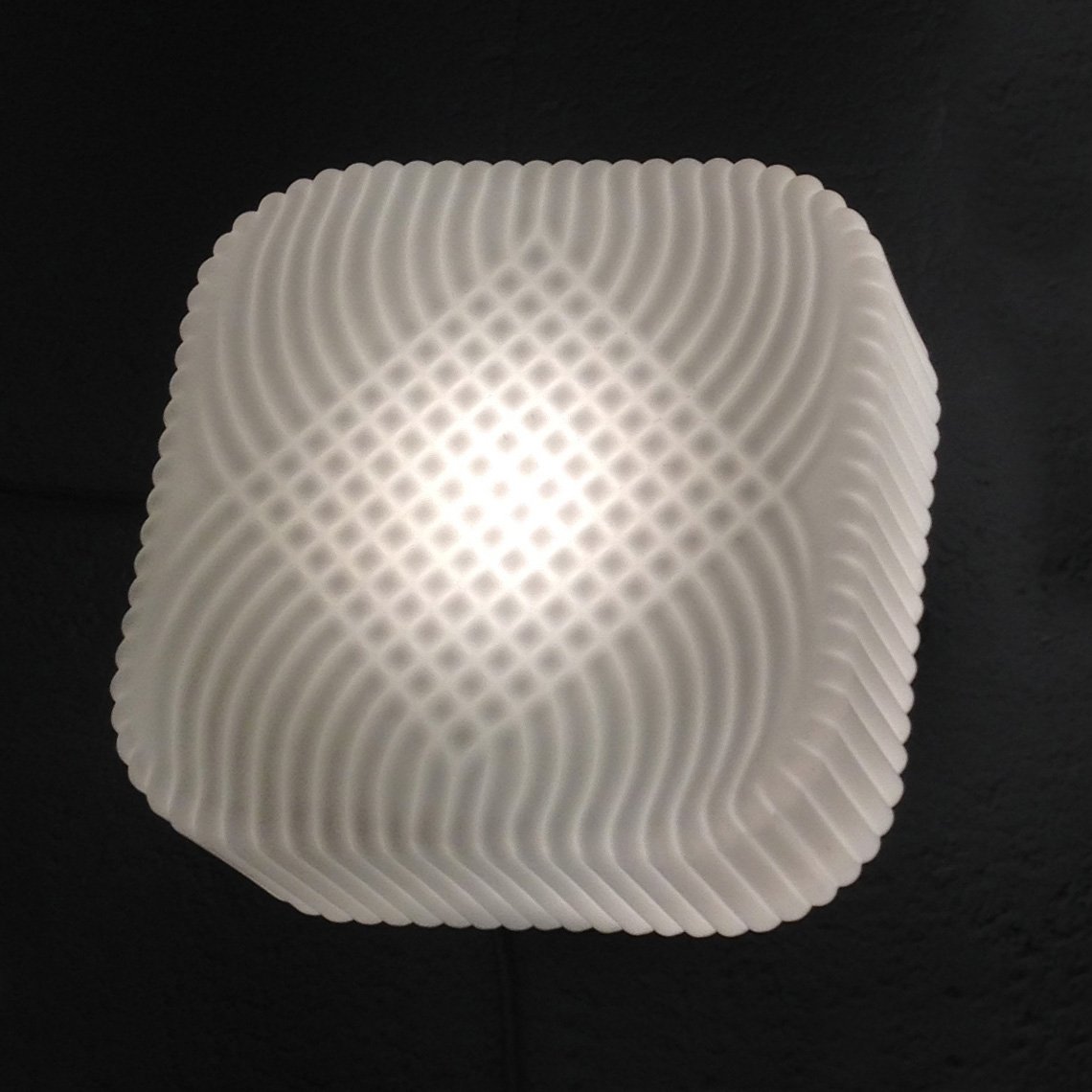 Vintage Square Matte Glass Light Fixture for sale at Pamono