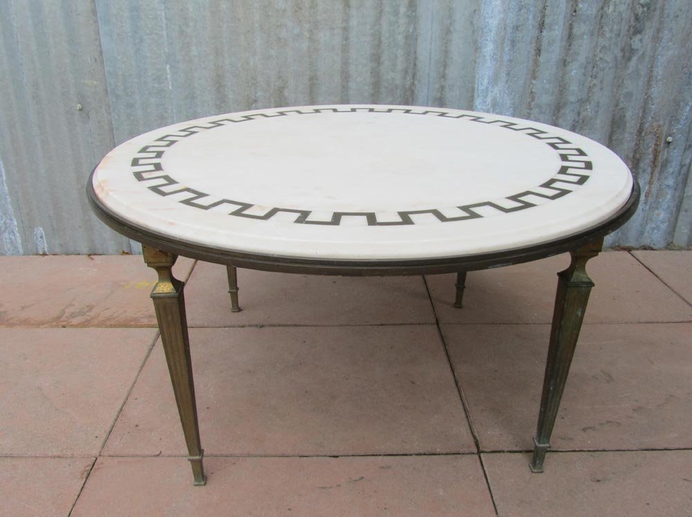 Vintage Italian Marble & Gold Brass Coffee Table, 1960s ...