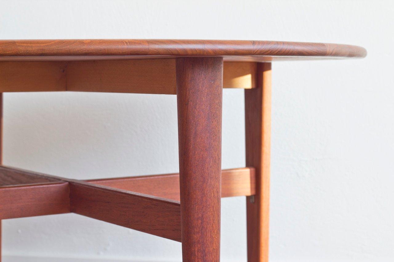 Skandinavischer runder couchtisch aus teakholz bei pamono kaufen Runder couchtisch