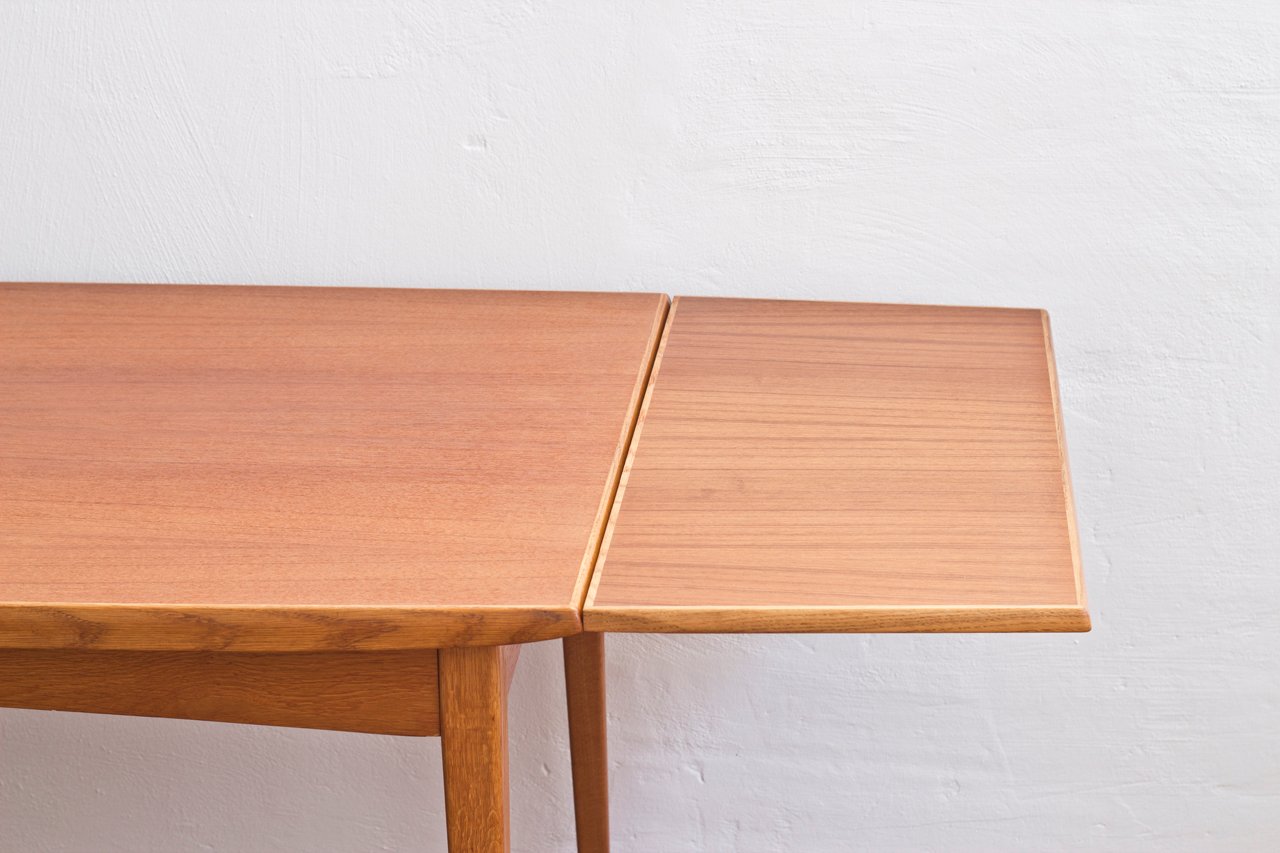 Grande table de salle à manger scandinave en teck en vente sur pamono