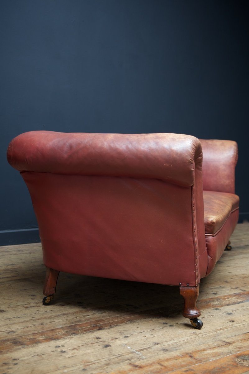 Viktorianisches sofa aus leder in rot, 1890er bei pamono kaufen Ledersofa rot