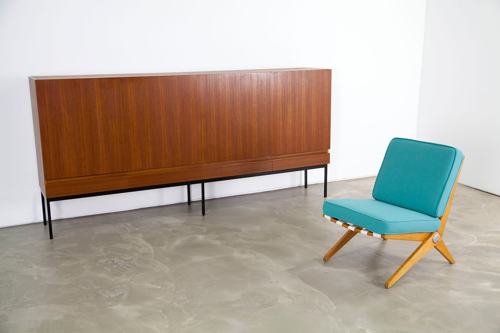 Mid Century B60 Teak Highboard By Dieter Waeckerlin For Behr Mbel