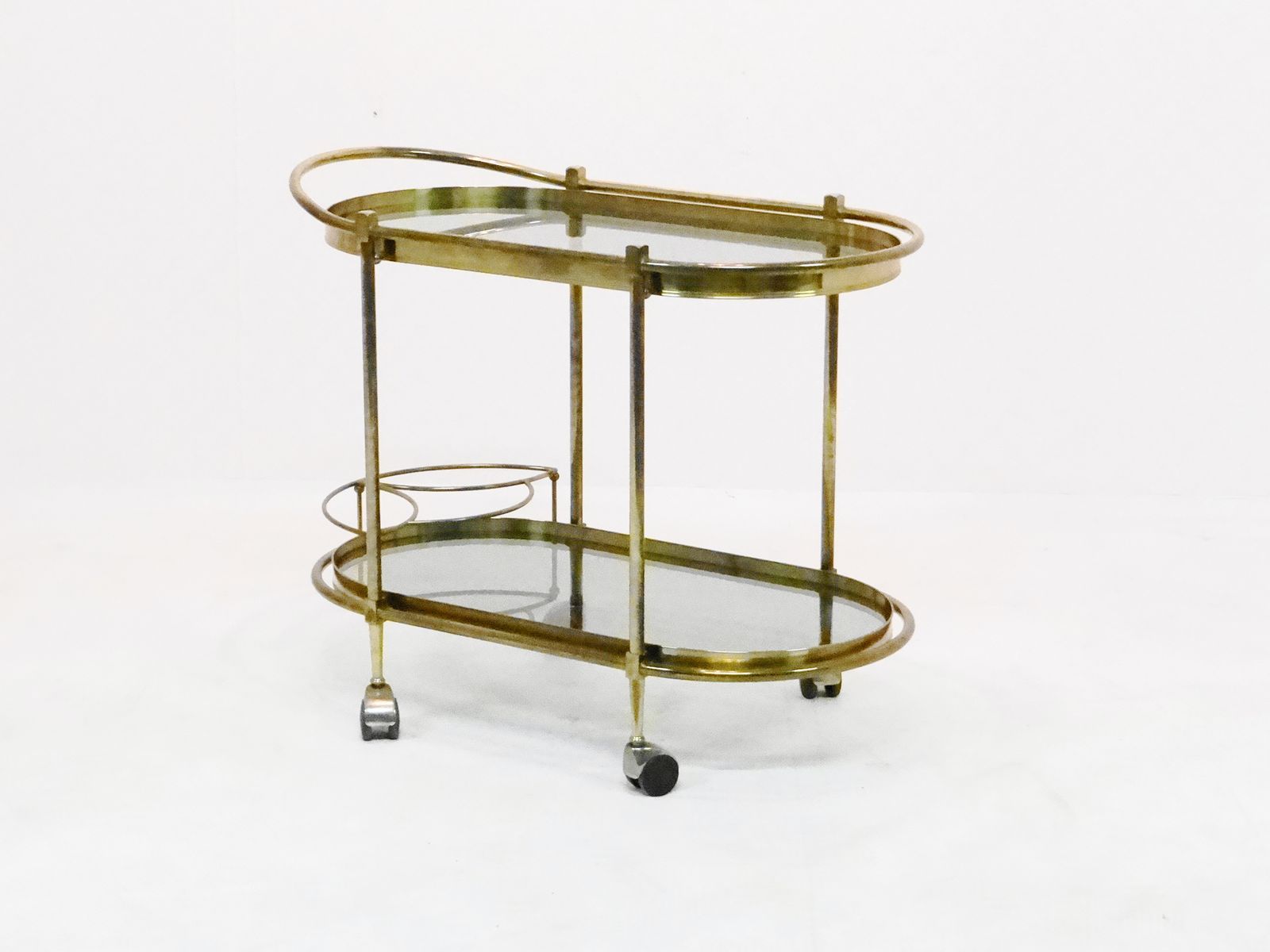 Vintage French Brass Serving Trolley for sale at Pamono