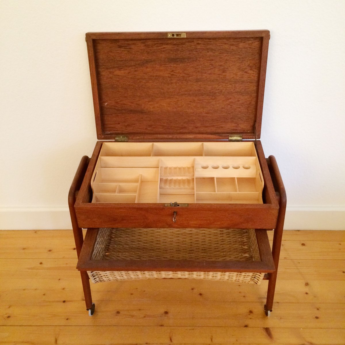 Scandinavian Wooden Sewing Box for sale at Pamono