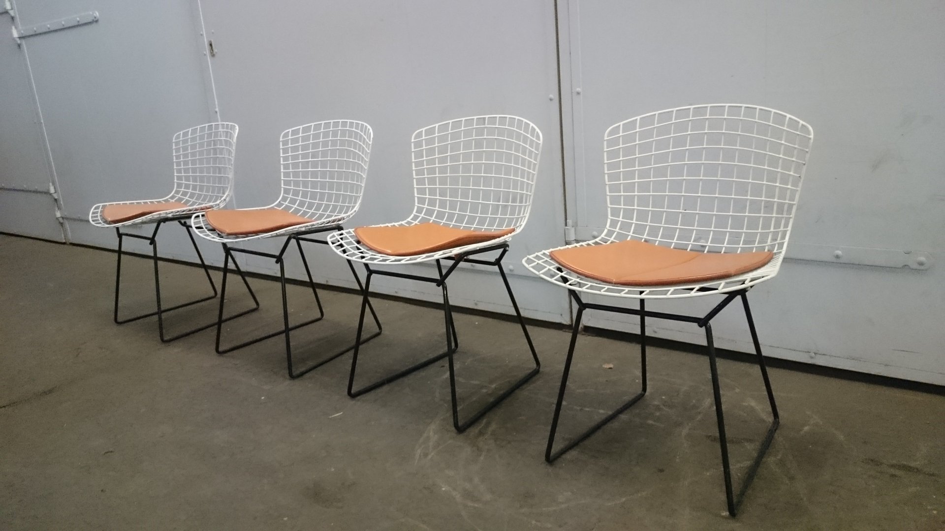 Bertoia Wire Chair white & black wire chairsharry bertoia for knoll, set of 4 for Bertoia Wire Chair white & black wire chairsharry bertoia for knoll, set of 4 for