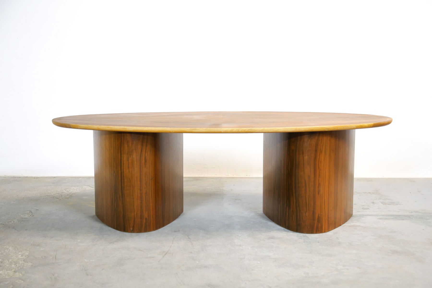 Large Oval Rosewood Office Table for sale at Pamono