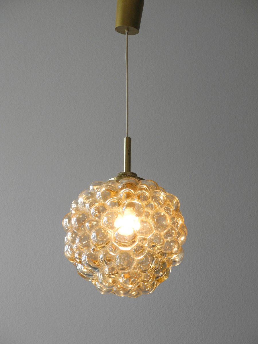 Grande lampe à suspension en verre bullé par helena tynell pour ...