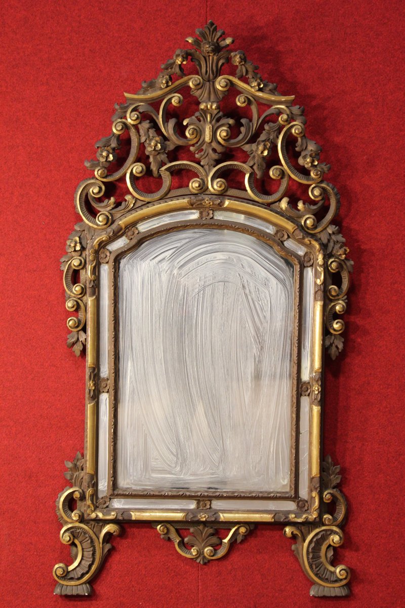 Vintage Italian Ornate Gilded Mirror for sale at Pamono